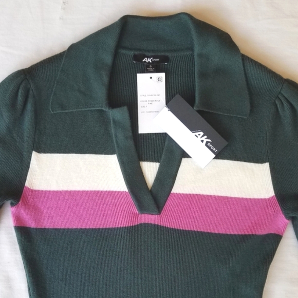 Anne Klein Fiona Long Sleeve Polo Sweater ⭐⭐ - Picture 2 of 5